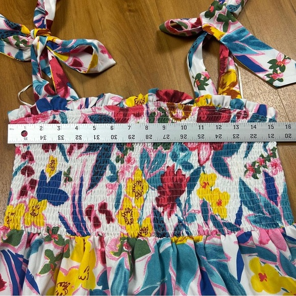 Umgee Women’s Colorful Floral Maxi Dress with Shoulder Ties Size L - Picture 8 of 9